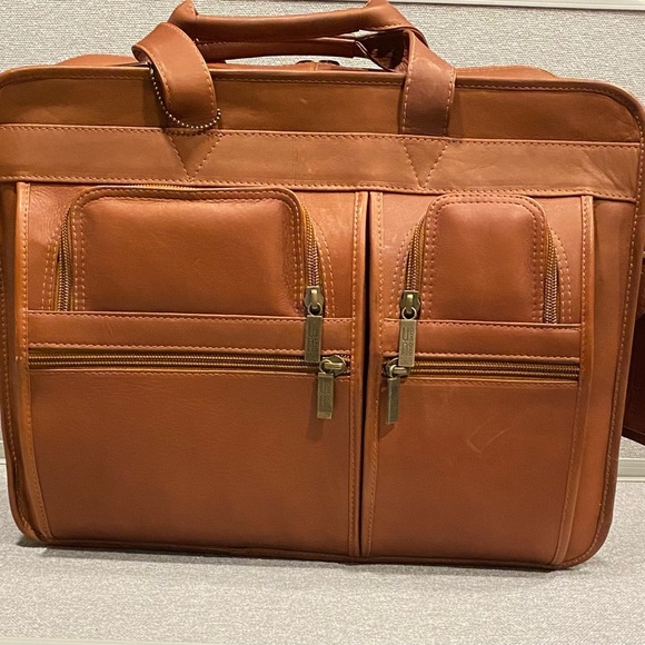Claire Chase Leather Briefcase With Strap - Picture 10 of 10